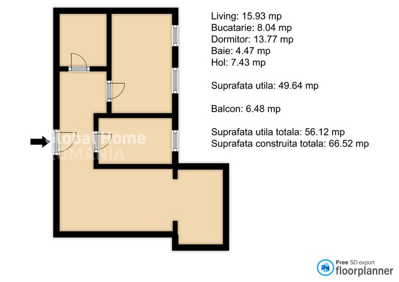 Prima Vista, Fabrica Glucoza, apartament 2 camere + balcon, bloc finalizat.
